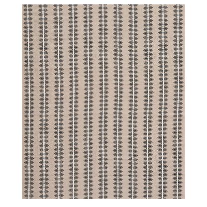 SCHUMACHER FABRIC  NEW TRADITIONAL ALVA HAND BLOCK PRINT   BLACK   - 80523