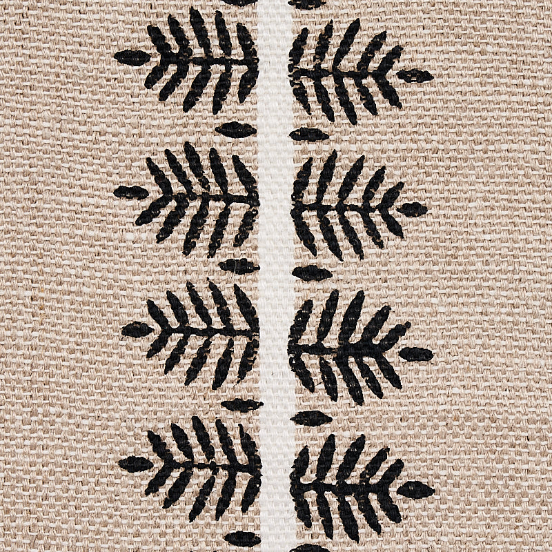 SCHUMACHER FABRIC  NEW TRADITIONAL ALVA HAND BLOCK PRINT   BLACK   - 80523