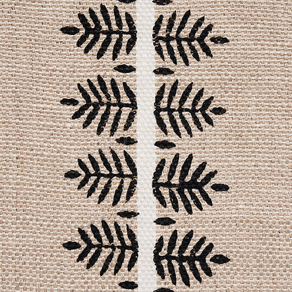 SCHUMACHER FABRIC  NEW TRADITIONAL ALVA HAND BLOCK PRINT   BLACK   - 80523