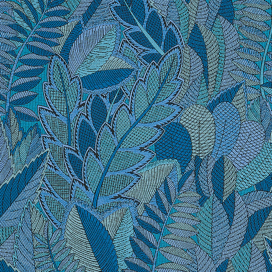 SCHUMACHER  MYSTIQUE JAPURA FOREST PATTERN WOVEN PATTERN WOVEN BLUES   - 80563