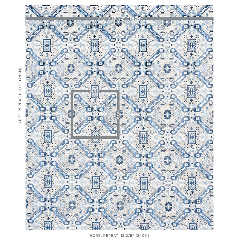 SCHUMACHER  TAPIS TIRAZ VELVET   Indigo   - 80601