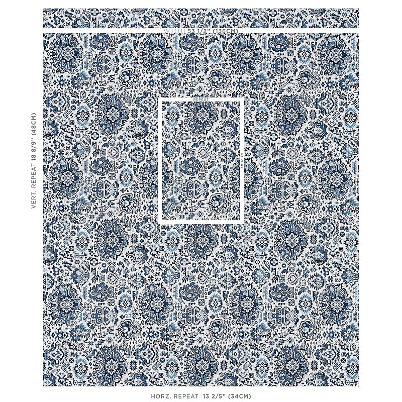 SCHUMACHER  FULL BLOOM PALLAY ÉPINGLÉ WOVEN WOVEN PORCELAIN ON IVORY   - 80622