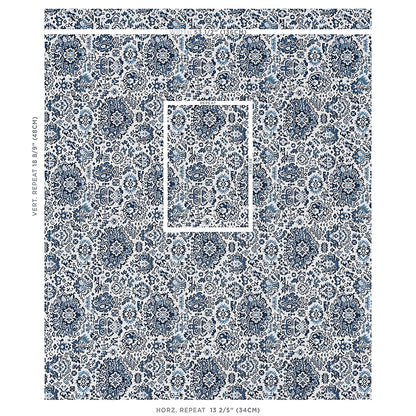 SCHUMACHER  FULL BLOOM PALLAY ÉPINGLÉ WOVEN WOVEN PORCELAIN ON IVORY   - 80622