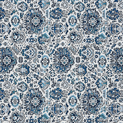 SCHUMACHER  FULL BLOOM PALLAY ÉPINGLÉ WOVEN WOVEN PORCELAIN ON IVORY   - 80622