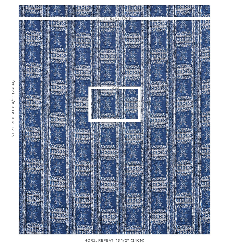 SCHUMACHER FABRIC  TAPIS MARACENA JACQUARD   BLUE   - 80630