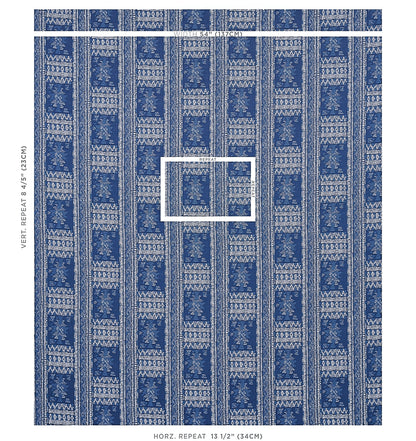 SCHUMACHER FABRIC  TAPIS MARACENA JACQUARD   BLUE   - 80630