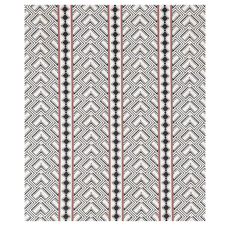 SCHUMACHER  TAPIS PARVIN VELVET CUT VELVET CUT VELVET BLACK AND IVORY   - 80650