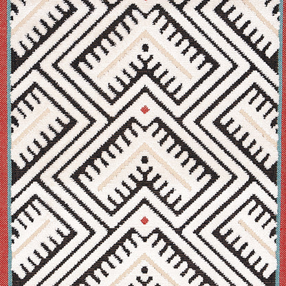 SCHUMACHER  TAPIS PARVIN VELVET CUT VELVET CUT VELVET BLACK AND IVORY   - 80650