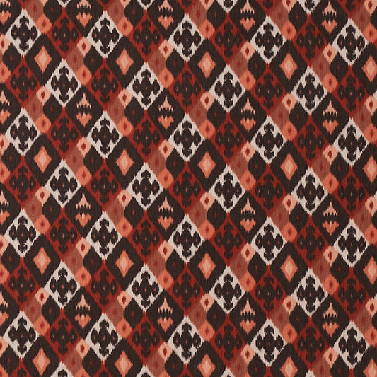 SCHUMACHER  CABANA SASHA DIAMOND IKAT PATTERN WOVEN PATTERN WOVEN TERRACOTTA   - 80660
