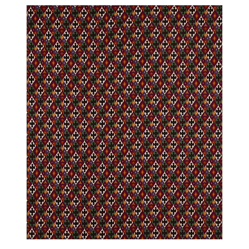 SCHUMACHER  CABANA SASHA DIAMOND IKAT PATTERN WOVEN PATTERN WOVEN JADE AND PLUM   - 80662