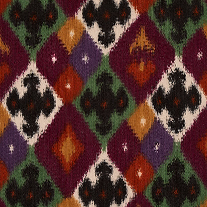 SCHUMACHER  CABANA SASHA DIAMOND IKAT PATTERN WOVEN PATTERN WOVEN JADE AND PLUM   - 80662