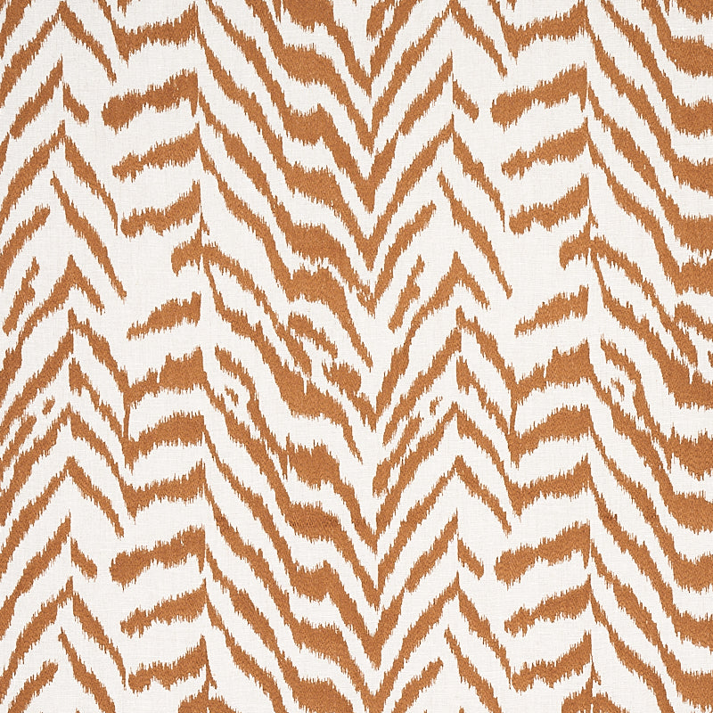 Quincy embroidery on linen fabric in Toast color.