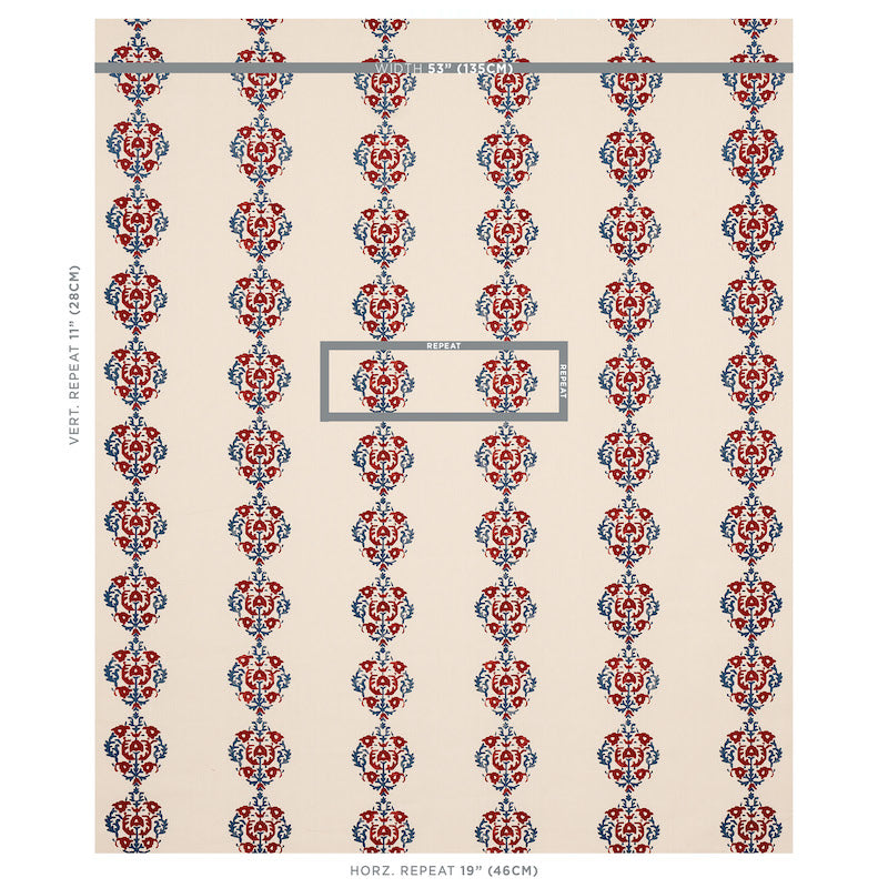 SCHUMACHER  CABANA CONSTANTINE PATTERN WOVEN PATTERN WOVEN RED , BLUE   - 80711