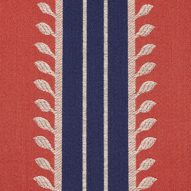 SCHUMACHER  CABANA ETRUSCAN STRIPE PATTERN WOVEN PATTERN WOVEN RED , BLUE   - 80721