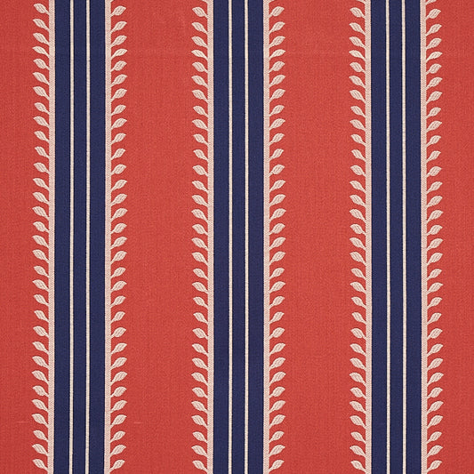 SCHUMACHER  CABANA ETRUSCAN STRIPE PATTERN WOVEN PATTERN WOVEN RED , BLUE   - 80721