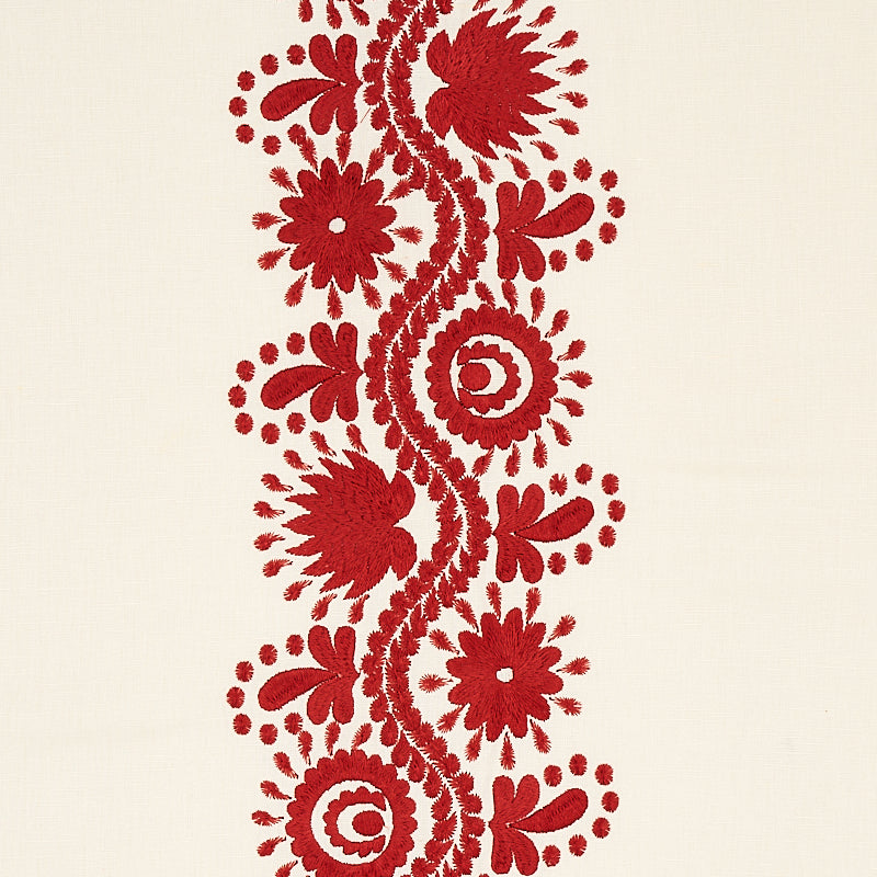 SCHUMACHER  CABANA THEODORA EMBROIDERY EMBROIDERIES EMBROIDERIES RED   - 80742