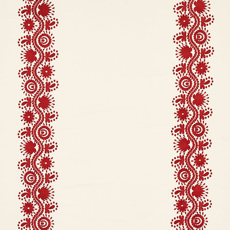 SCHUMACHER  CABANA THEODORA EMBROIDERY EMBROIDERIES EMBROIDERIES RED   - 80742