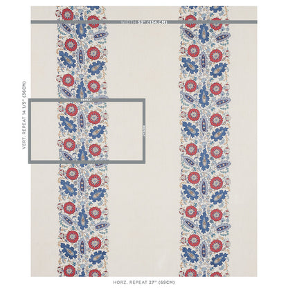 SCHUMACHER  CABANA ANATOLIA EMBROIDERY EMBROIDERIES EMBROIDERIES BLUE , RED   - 80750
