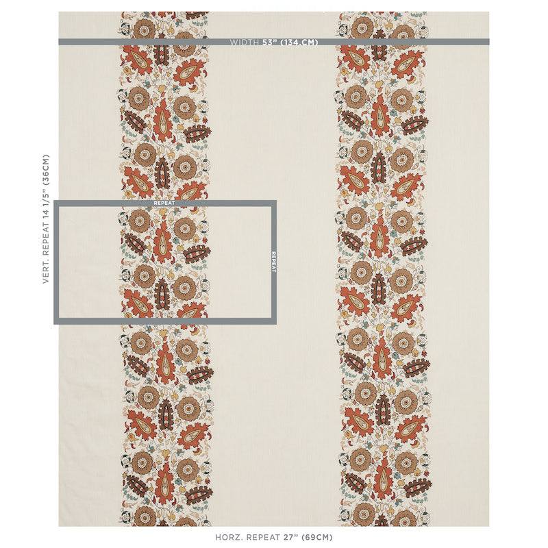 SCHUMACHER FABRIC  CABANA ANATOLIA EMBROIDERY   AUTUMN   - 80751