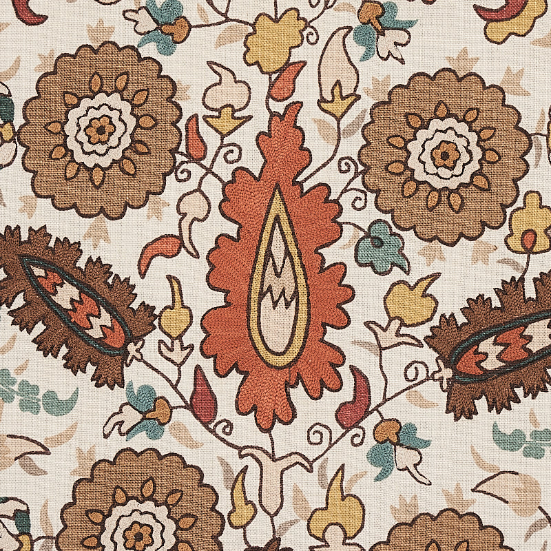 SCHUMACHER FABRIC  CABANA ANATOLIA EMBROIDERY   AUTUMN   - 80751
