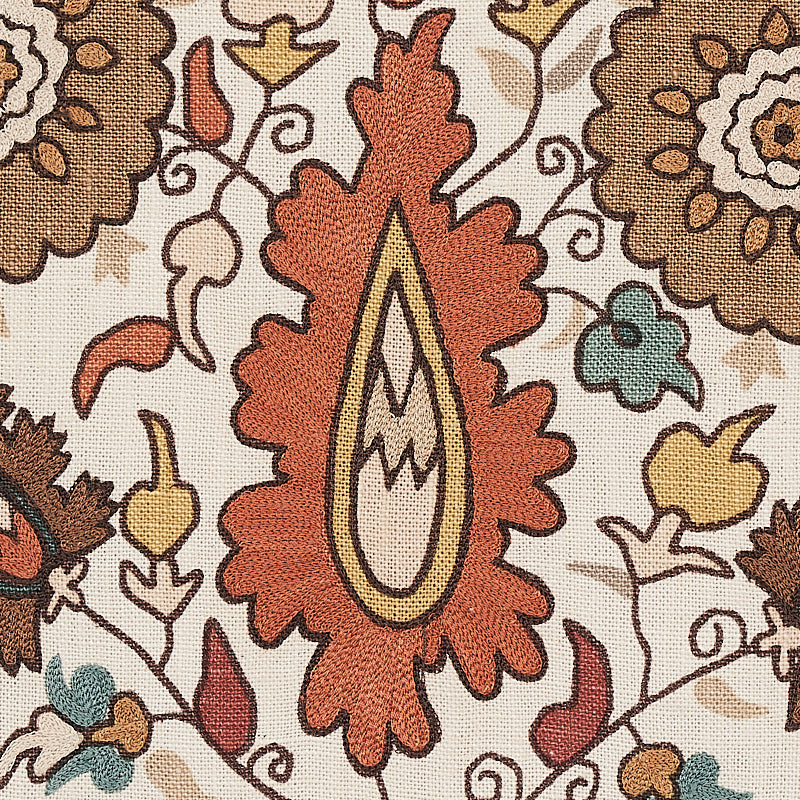 SCHUMACHER FABRIC  CABANA ANATOLIA EMBROIDERY   AUTUMN   - 80751