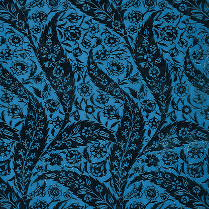 SCHUMACHER  CABANA SAZ PAISLEY SILK VELVET VELVETS VELVETS BLUE   - 80780