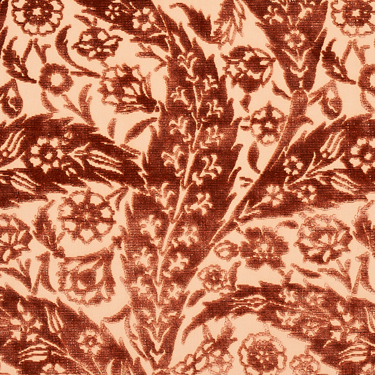 SCHUMACHER  LE MAX SAZ PAISLEY SILK VELVET VELVETS VELVETS TERRACOTTA   - 80781