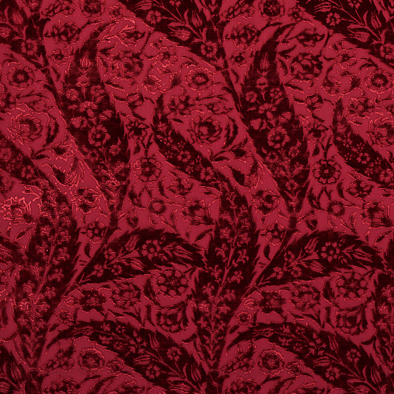 SCHUMACHER  CABANA SAZ PAISLEY SILK VELVET VELVETS VELVETS BURGUNDY   - 80782