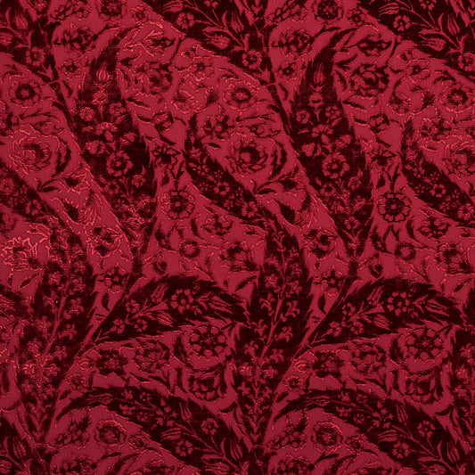 SCHUMACHER  CABANA SAZ PAISLEY SILK VELVET VELVETS VELVETS BURGUNDY   - 80782