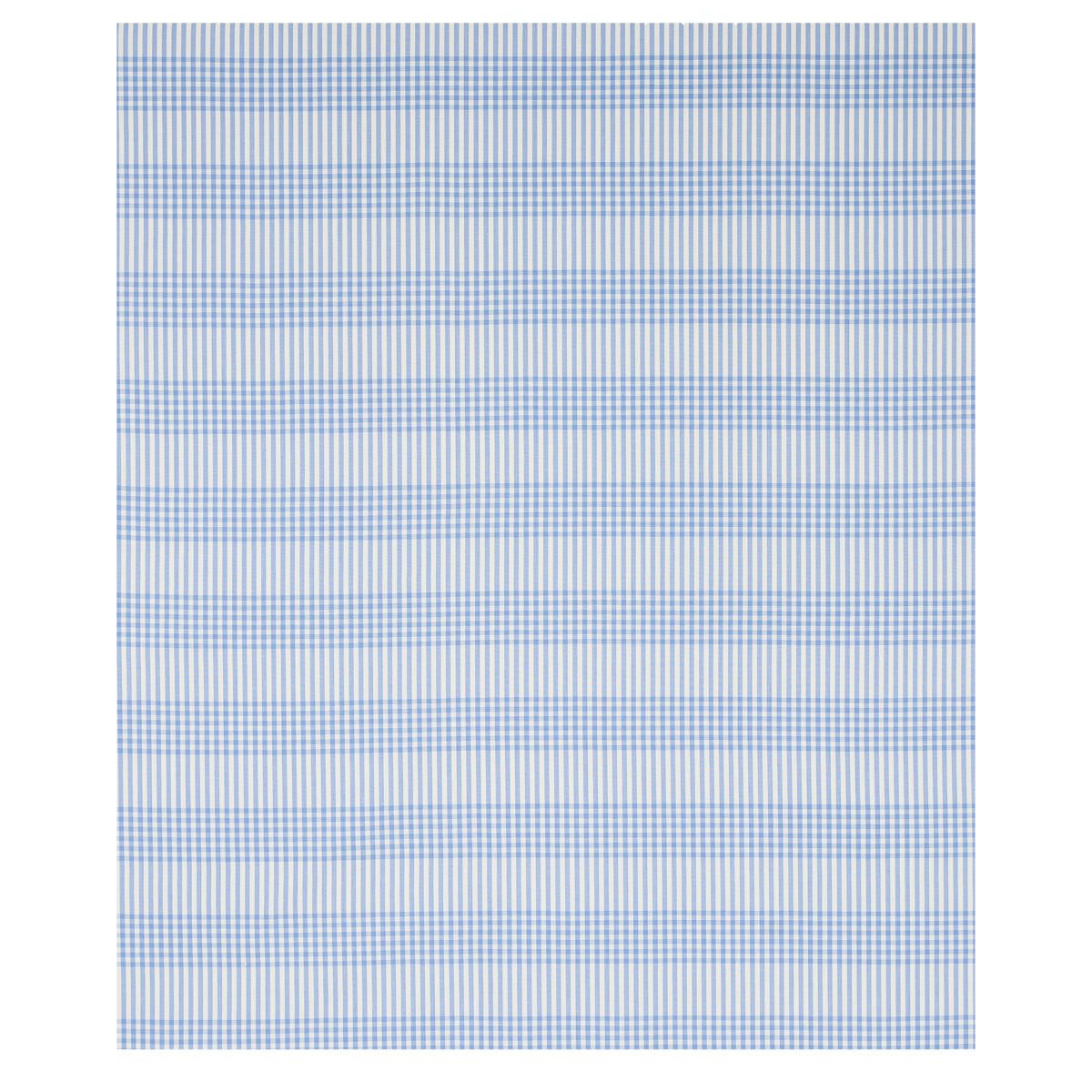 Blue and white gingham fabric swatch with tiny checks; versatile textile for shirts, curtains or table linens.