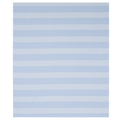 Blue and white gingham fabric swatch with tiny checks; versatile textile for shirts, curtains or table linens.