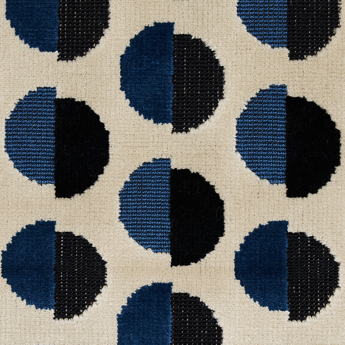 SCHUMACHER  SMITH STREET HALF MOON VELVET CUT VELVET,VELVETS CUT VELVET,VELVETS NAVY   - 80850