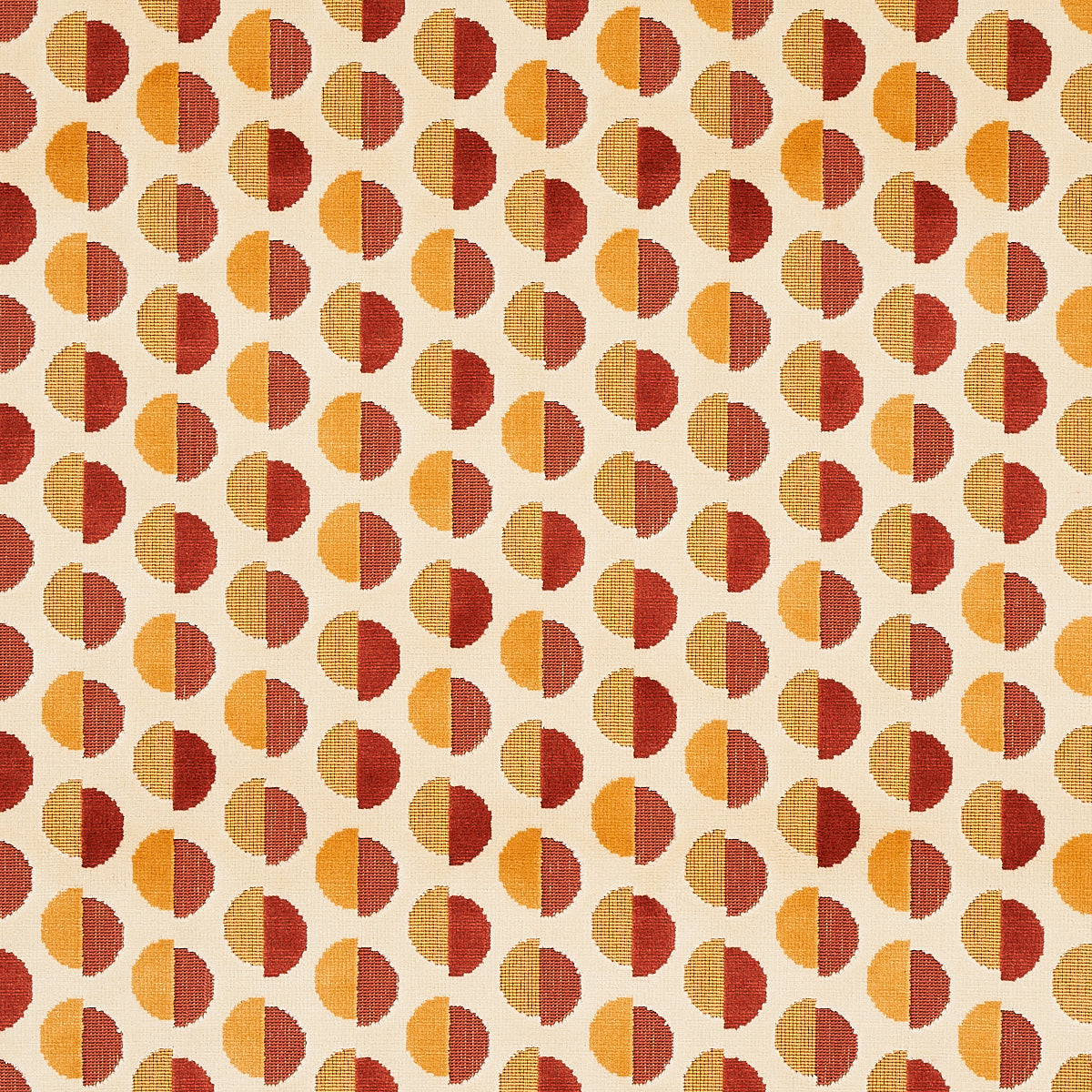 SCHUMACHER  SMITH STREET HALF MOON VELVET CUT VELVET,VELVETS CUT VELVET,VELVETS OCHRE   - 80851