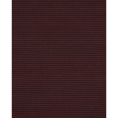 Close-up of dark navy knit fabric with fine red micro-stripes, a textured textile for clothing or upholstery.