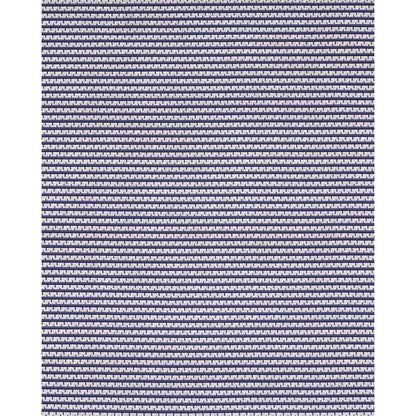 Close-up of navy fabric with a repeating small white chain-like weave; knit texture for upholstery or apparel.