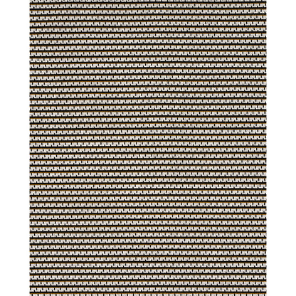 Close-up of a woven fabric with a tiny repeating chain-link-like pattern in brown and cream, fading to purple.