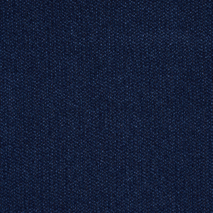 Close-up of dark indigo indoor/outdoor textured fabric with visible weave.