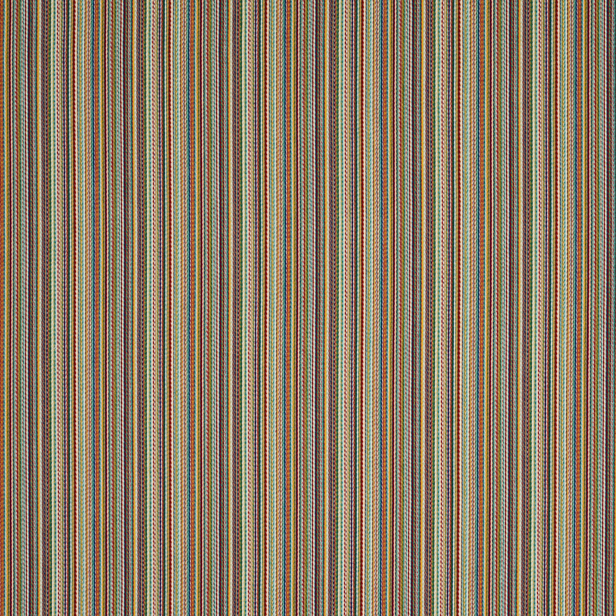 Multicolor striped woven fabric with thin vertical lines in earthy tones; versatile upholstery or crafts material.