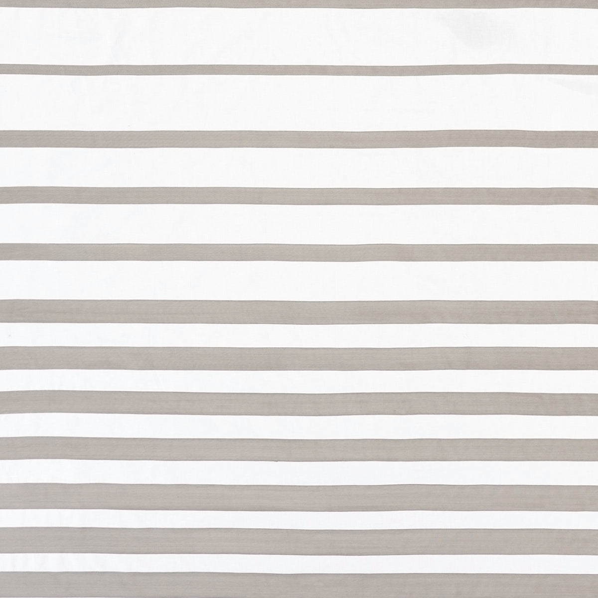 Beige and white horizontal stripe fabric pattern; soft textile suitable for curtains, bedding, or table linens.
