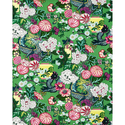 SCHUMACHER FABRIC  VELVET & VELVET TRIMS CHIANG MAI DRAGON VELVET   JADE   - 81171