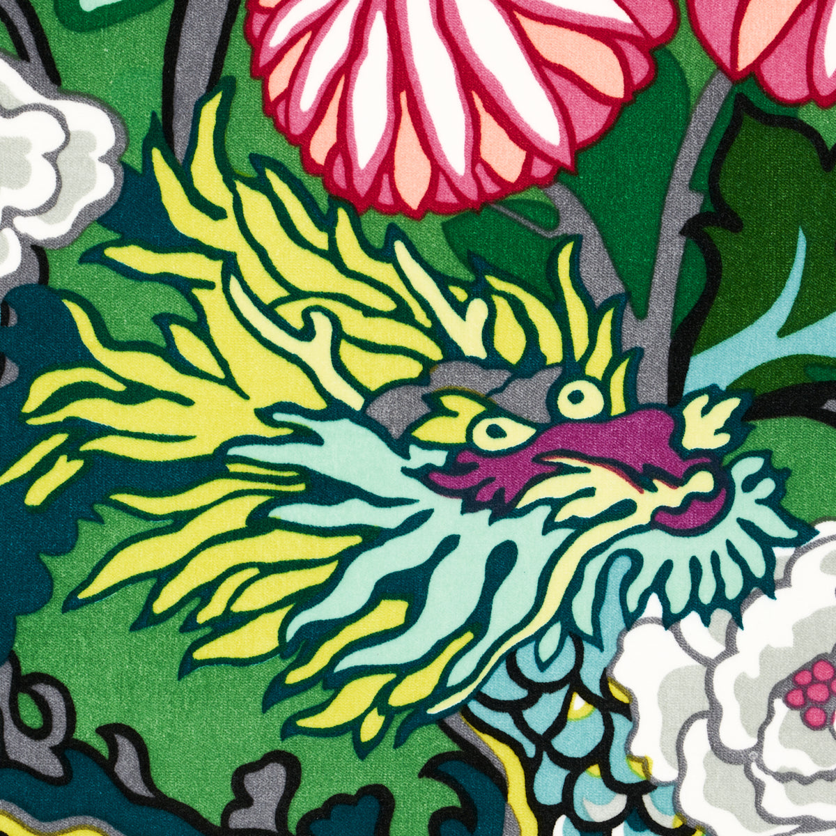 SCHUMACHER FABRIC  VELVET & VELVET TRIMS CHIANG MAI DRAGON VELVET   JADE   - 81171