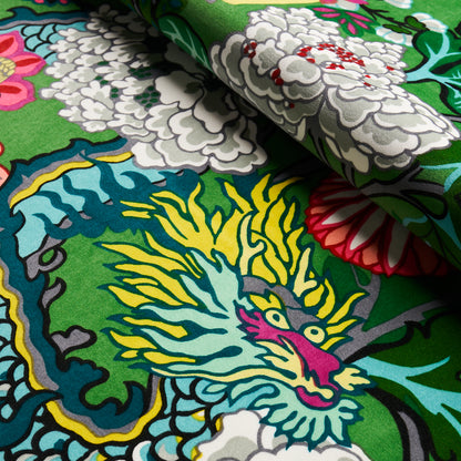SCHUMACHER FABRIC  VELVET & VELVET TRIMS CHIANG MAI DRAGON VELVET   JADE   - 81171