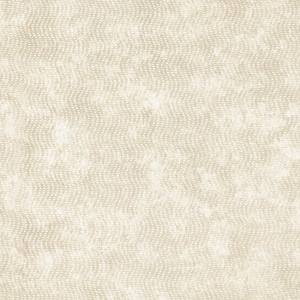 Beige woven wallcovering with a subtle circular dotted pattern.
