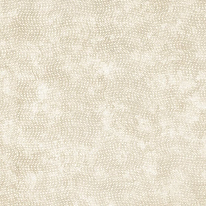Beige woven wallcovering with a subtle circular dotted pattern.