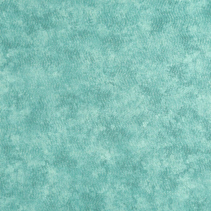 Green textured wallcovering sample with a soft, mottled velvet-like nap.
