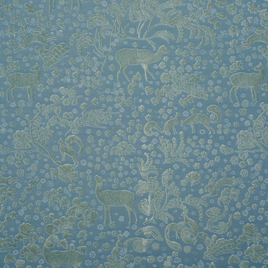 SCHUMACHER  VELVET & VELVET TRIMS ARBOR FOREST CUT VELVET CUT VELVET SLATE BLUE   - 81310