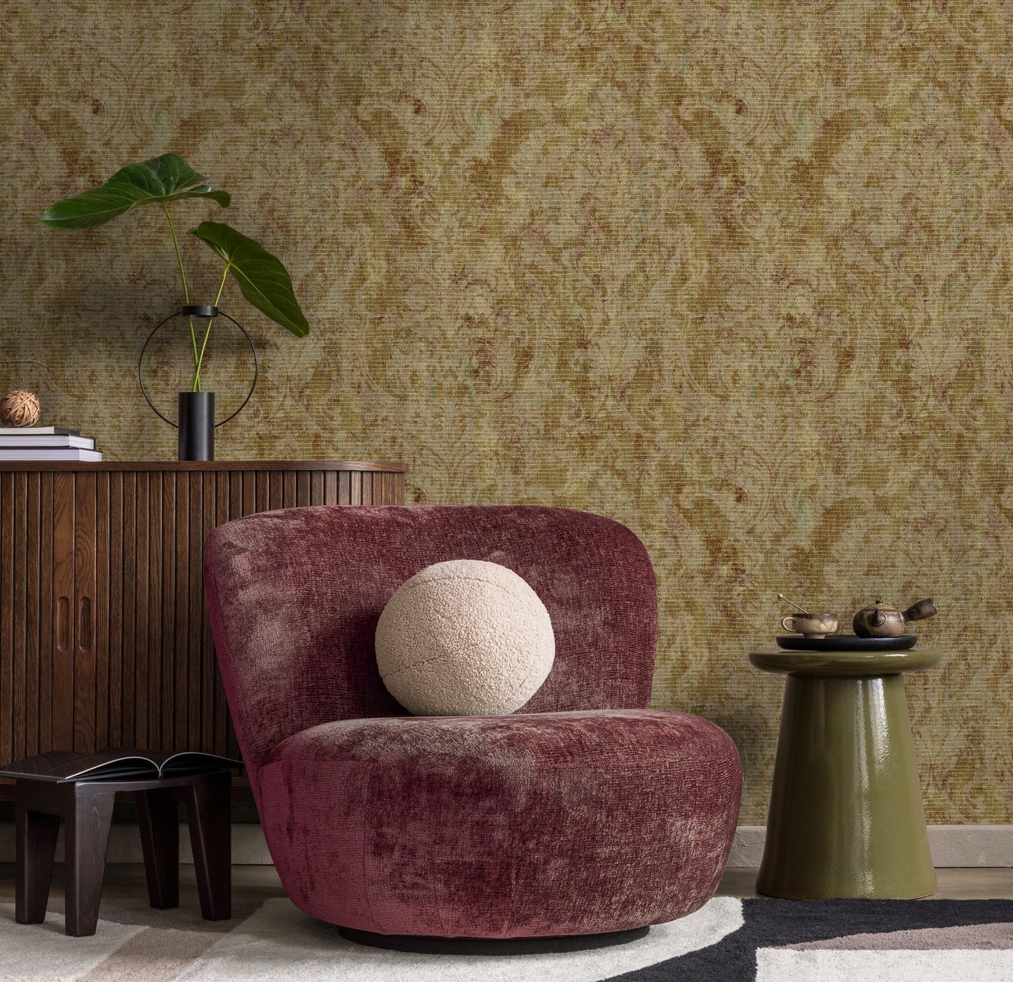 GALERIE WALLCOVERINGS CERRA FLEUR   Green Textured  - 81421