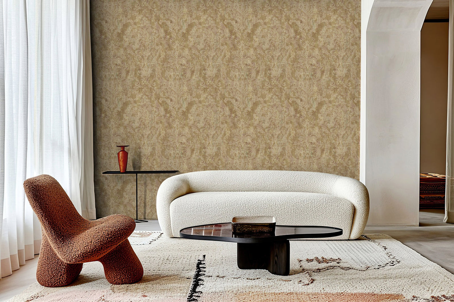 GALERIE WALLCOVERINGS CERRA FLEUR   Gold Textured  - 81423
