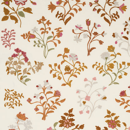 Autumn-colored crewel embroidery fabric, 81430