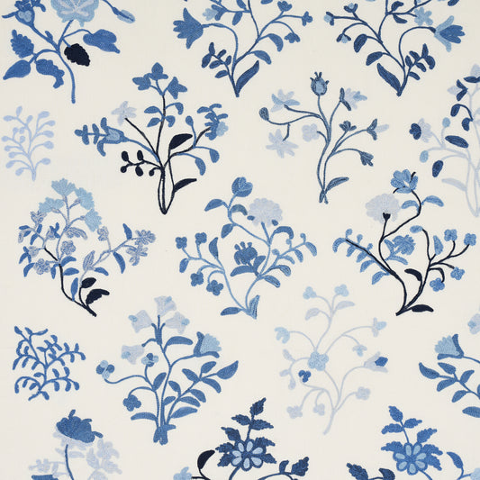 SCHUMACHER  WILLIAMSBURG Raleigh Crewel Embroidery EMBROIDERIES,CREWEL EMBROIDERIES,CREWEL CORNFLOWER   - 81431
